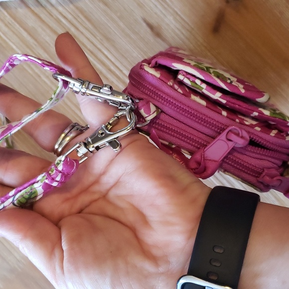 Vera Bradley Quilted Crossbody Wallet Julep Tulip Pink - Picture 5 of 11